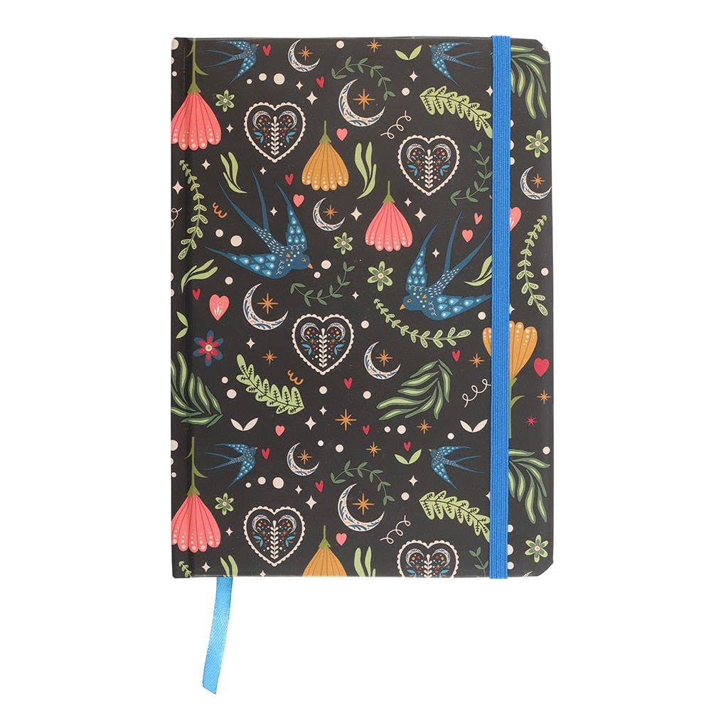 Midnight Bloom Print A5 Notebook - Lined (200 pages)
