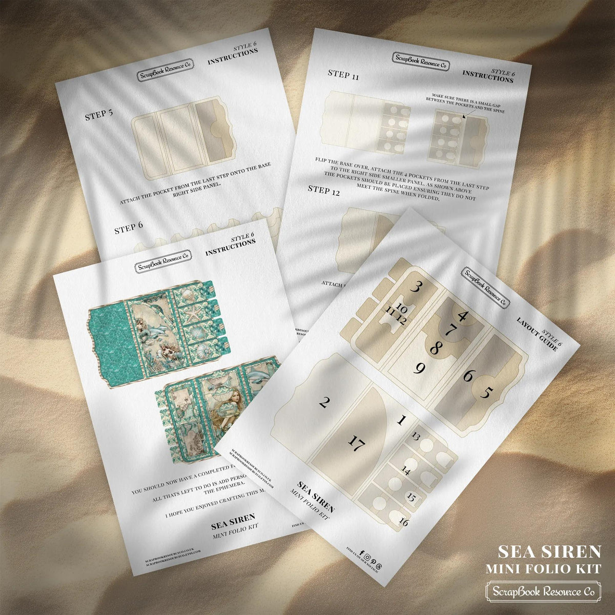 Sea Siren Mini Folio Kit - Scrapbook Resource Co