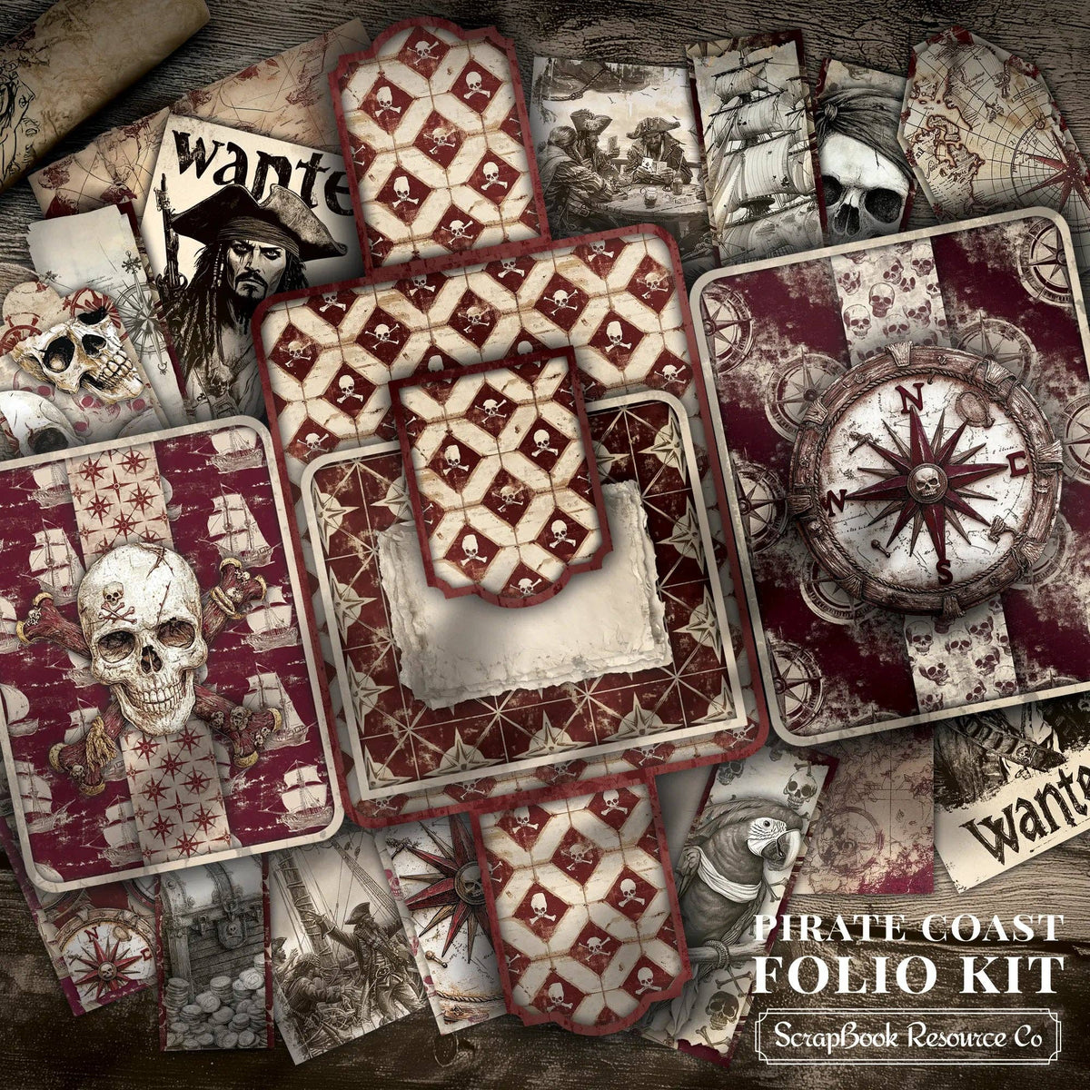 The Pirate Coast Mini Folio Kit - Scrapbook Resource Co