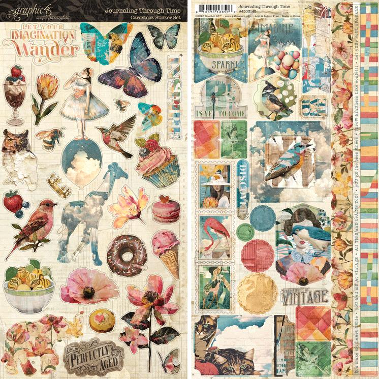 Journaling Through Time - Sticker Set - Graphic 45-Rachel The Turtle Journal