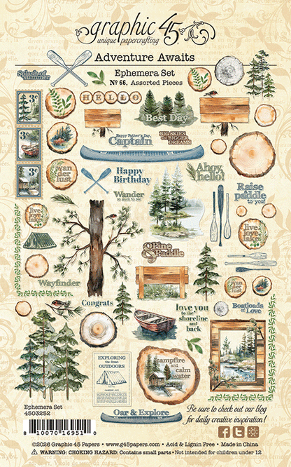 Adventure Awaits Ephemera Set - Graphic 45