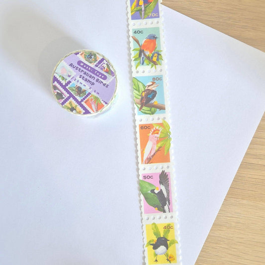 Australian Birds Stamp Washi Tape - Littlory Designs (1 roll)-Rachel The Turtle Journal