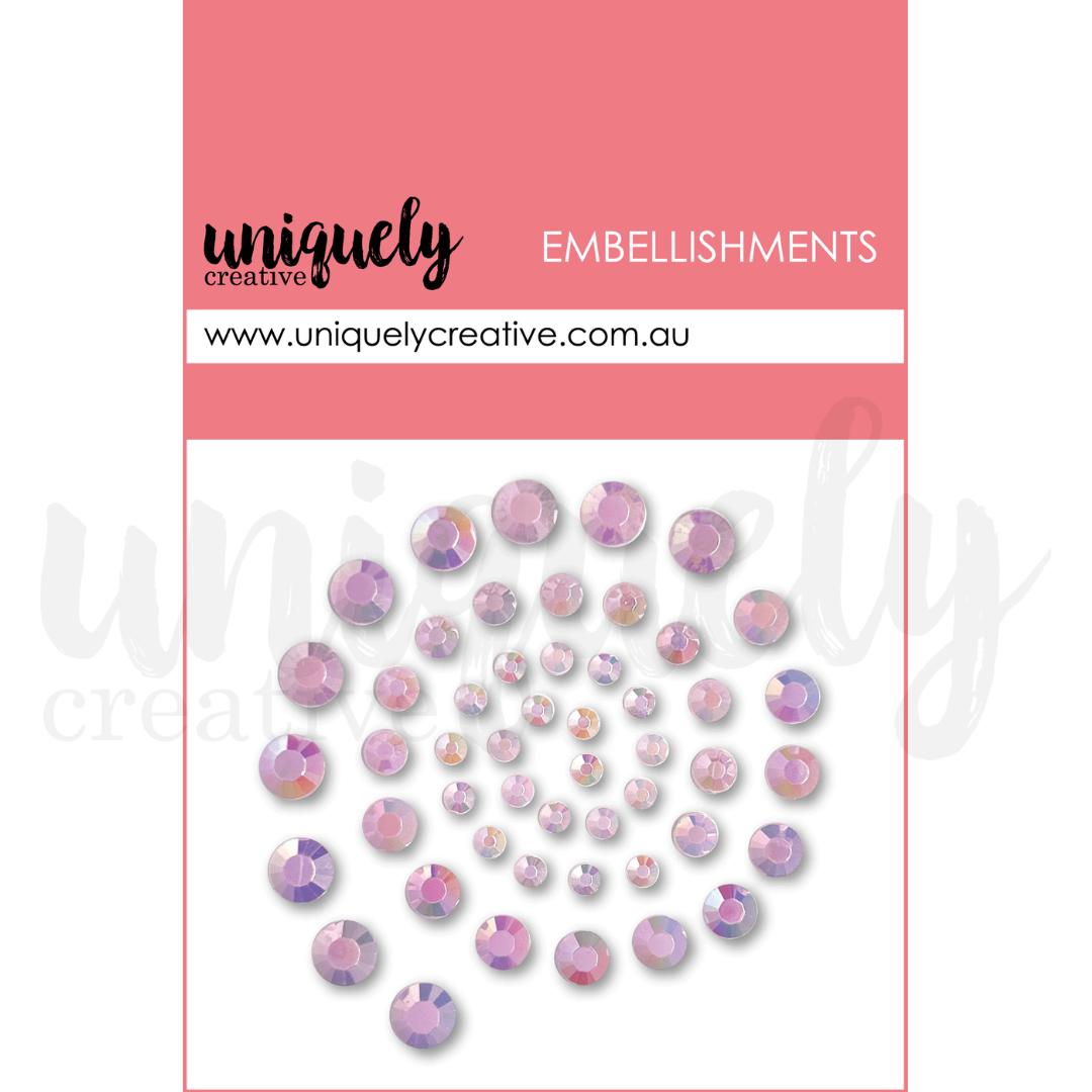 Rhinestones and Pearls Adhesive Stickers (50 piece) - Uniquely Creative-Lavender Rhinestones-Rachel The Turtle Journal