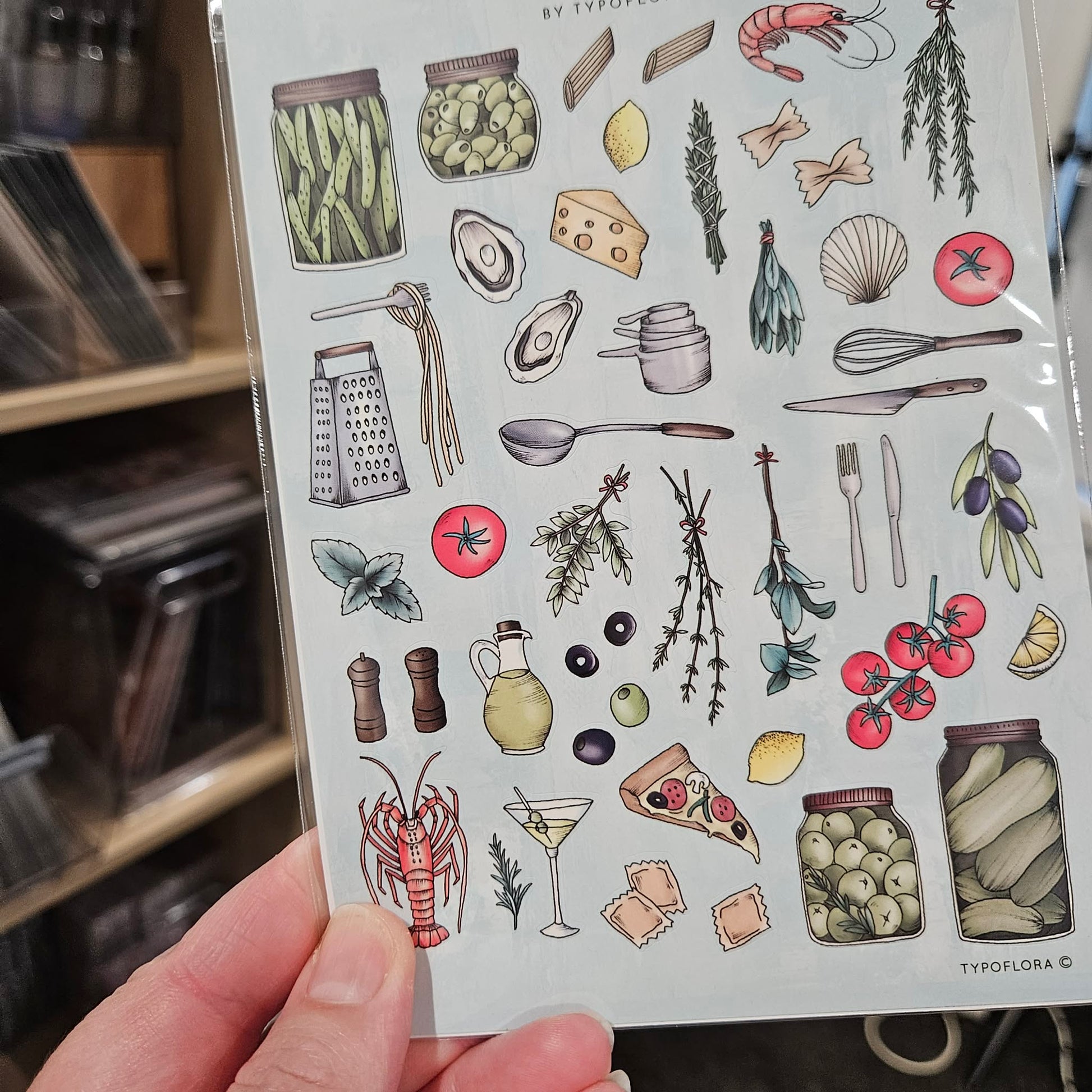 Foodie Sticker Set - Typoflora (1 sheet)-Rachel The Turtle Journal