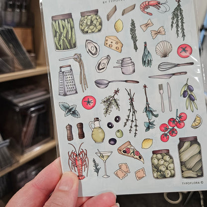 Foodie Sticker Set - Typoflora (1 sheet)-Rachel The Turtle Journal