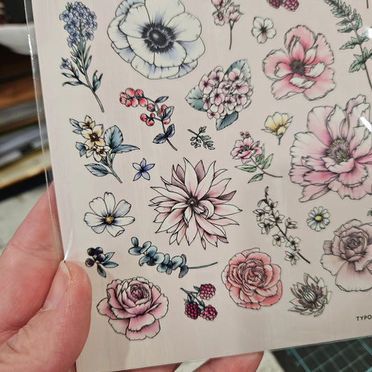 Spring Flower Lovers Sticker Set - Typoflora (1 sheet)