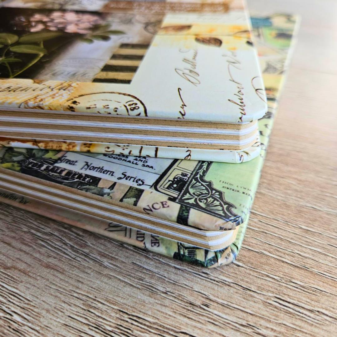A5 Hardcover Junk Journal Collage Notebook (160 page)-A5 Hardcover Junk Journal Collage Notebook (192 page)-Rachel The Turtle Journal