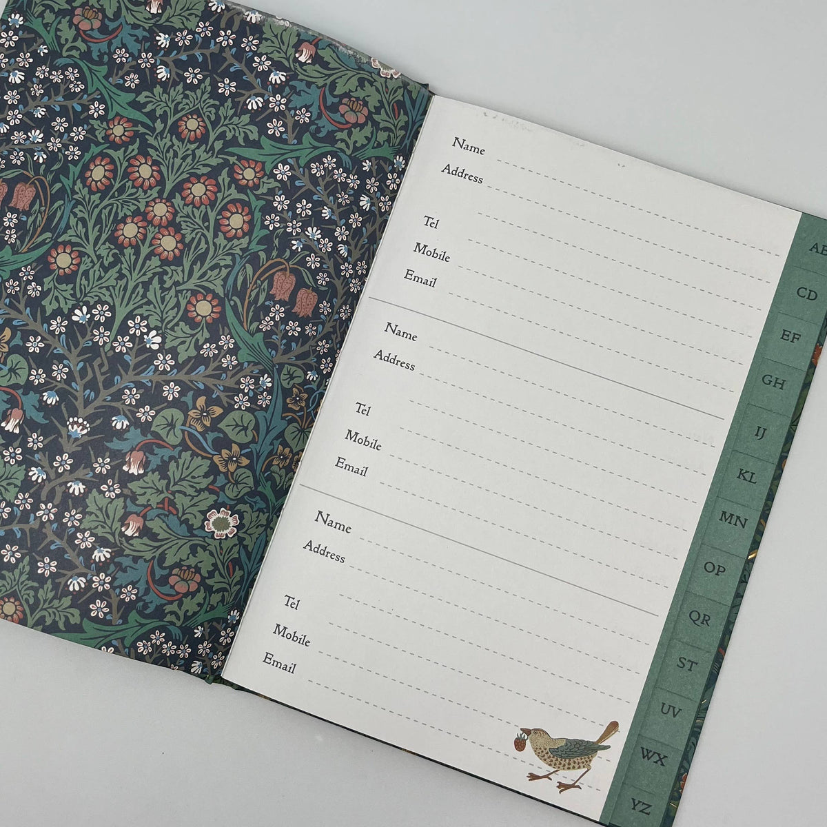 William Morris A5 Birthday Address Book Stationery Gift - The Great British Card Company