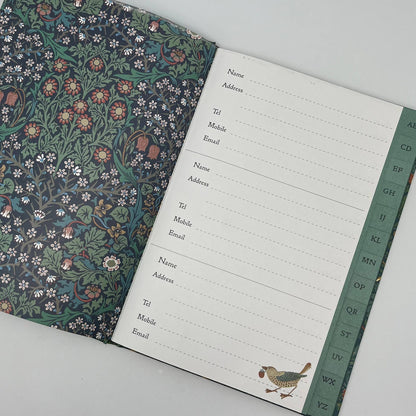 William Morris A5 Birthday Address Book Stationery Gift - The Great British Card Company