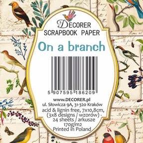 On A Branch - MINI Scrapbook Paper-Rachel The Turtle Journal