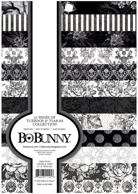 BoBunny A5 Patterned Paper Pad: Tuxedos & Tiaras (36 pack)-BoBunny A5 Patterned Paper Pad: Tuxedos & Tiaras (36 pack) - The Turtle Journal-Rachel The Turtle Journal