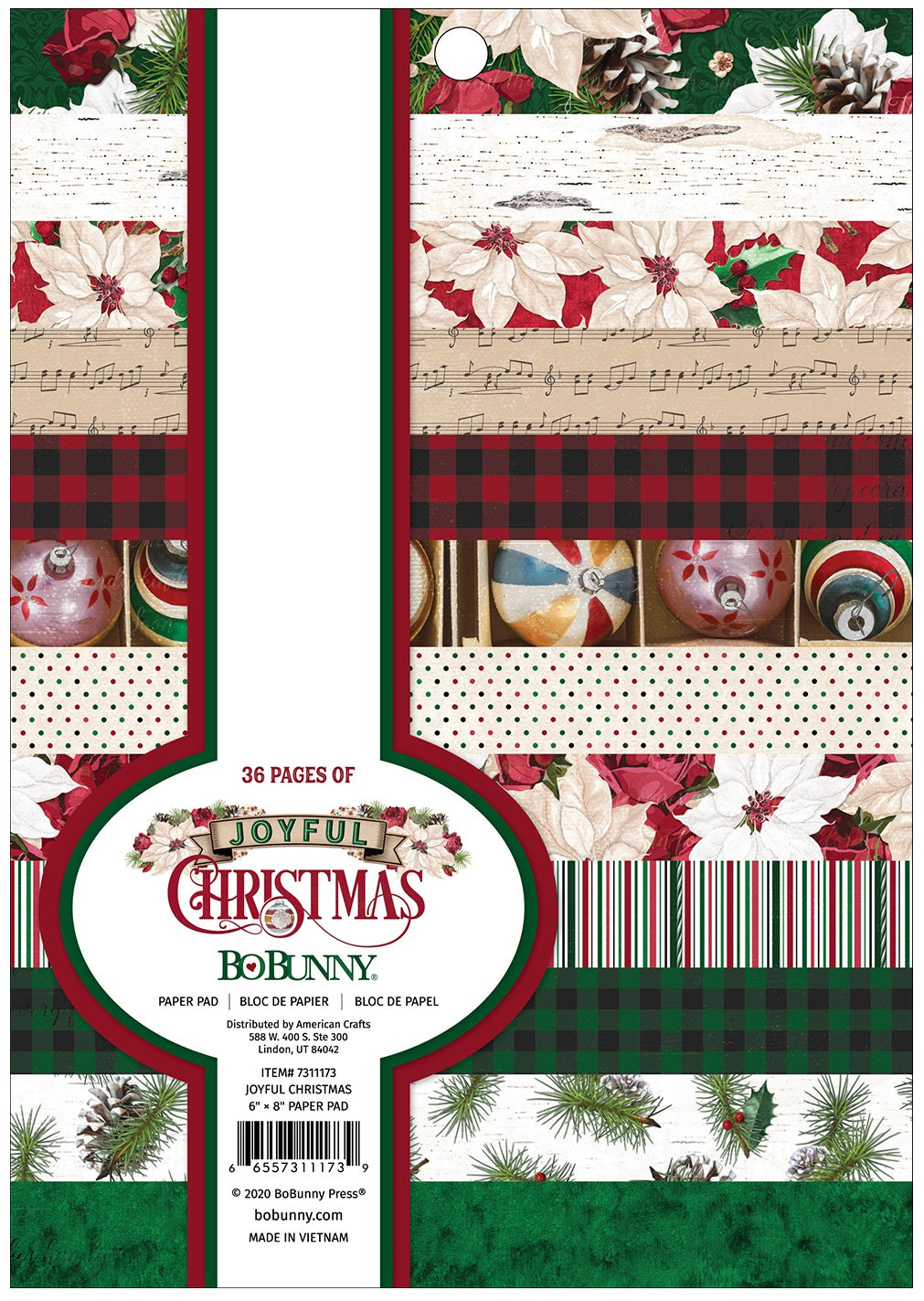 Christmas 6 x 8 inch Patterned Paper Pad - BoBunny-Christmas 6 x 8 inch Patterned Paper Pad - BoBunny - The Turtle Journal -Rachel The Turtle Journal