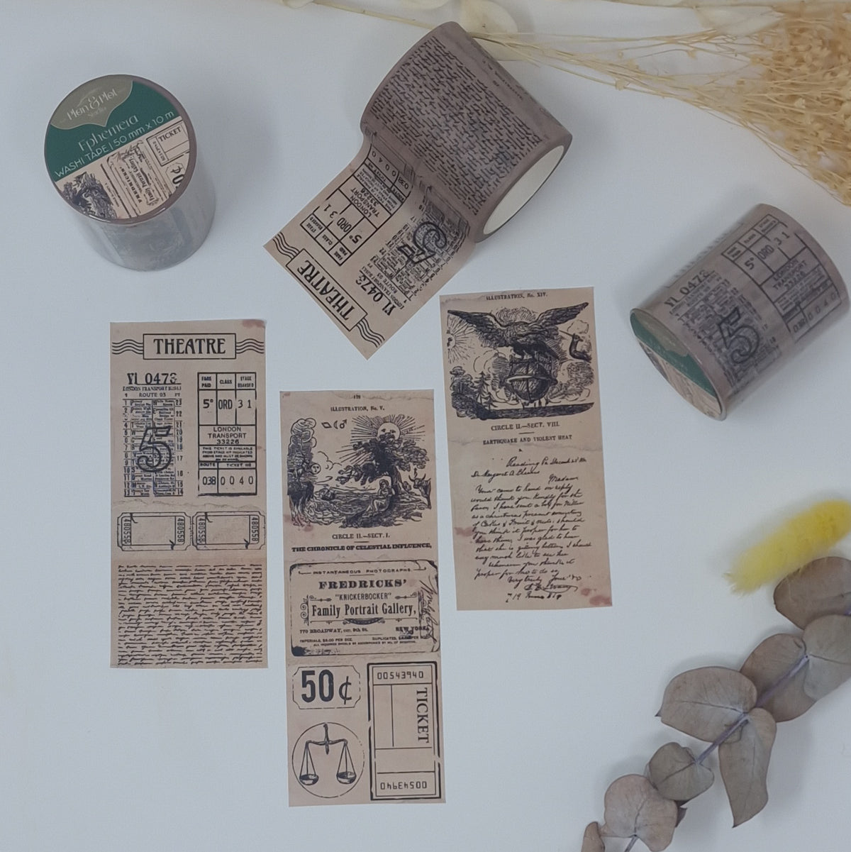 Ephemera Wide Washi Tape Roll (10m long) Plan and Plot Studio
