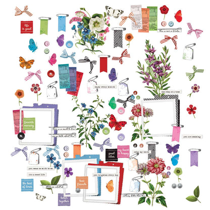Die-cut Cardstock Embellishments Gardenia - 49 and Market - Rachel The Turtle Journal -  - Australian Junk Journaling Scrapbooking Supplies