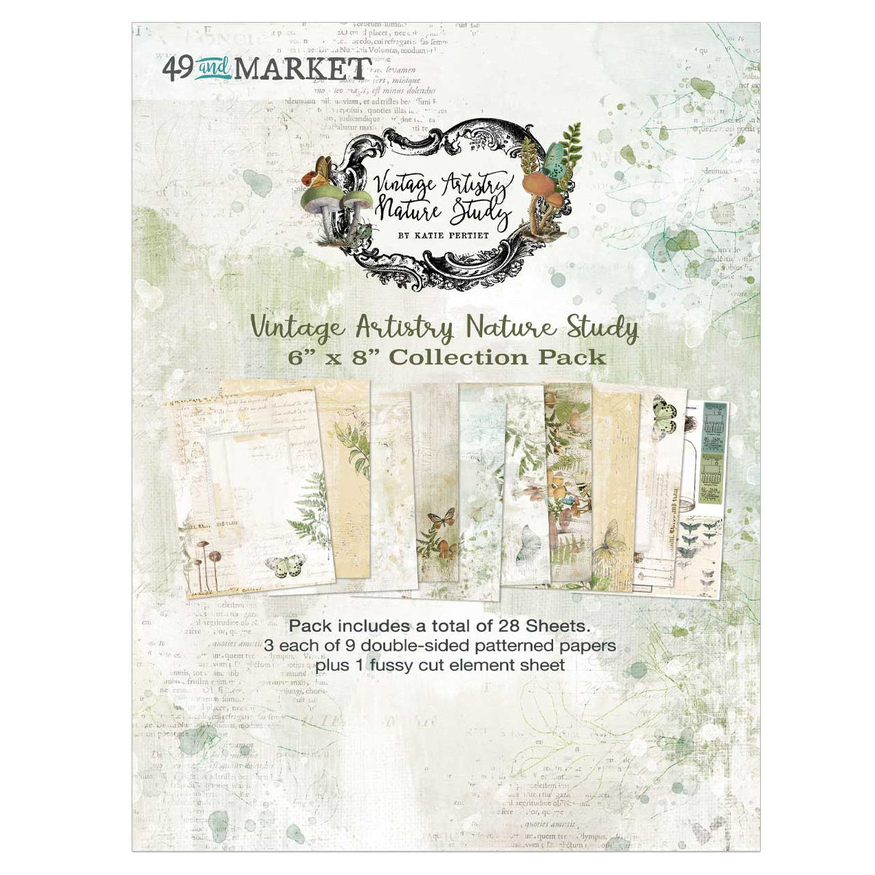 A5 Nature Study Patterned Paper Pack - 49 and Market - Aussie Paper Crafting - The Turtle Journal - Double sided heavy weight journaling patterned papers pack set. Adelaide based