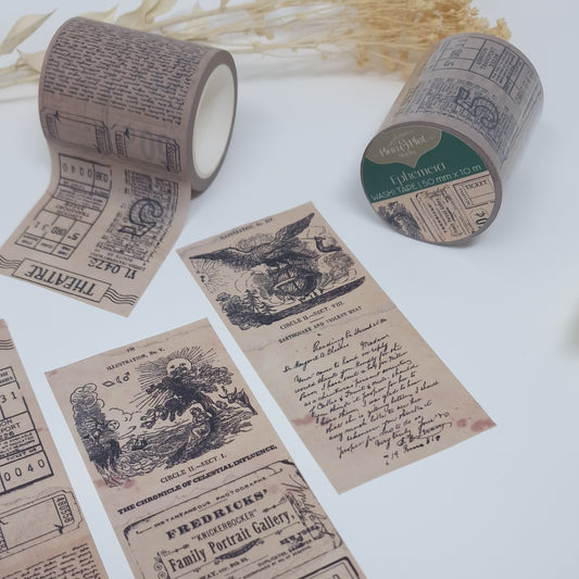 Ephemera Wide Washi Tape Roll (10m long) Plan and Plot Studio