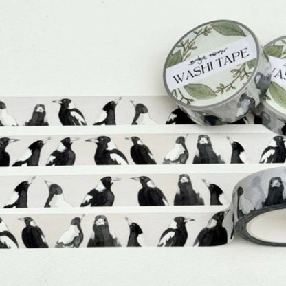 Magpies Washi (15mm width) 10m roll - Bridget Farmer