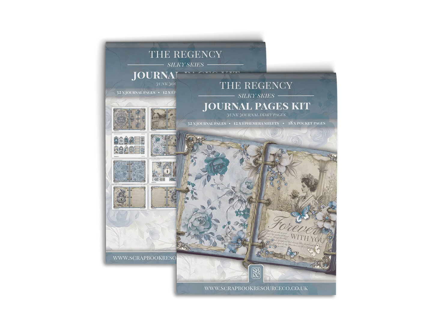 "The Regency Silky Skies" Junk Journal Kit - Scrapbook Resource Co (Make 30 Pages+)