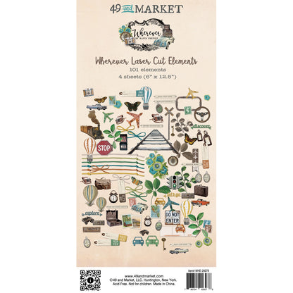 The Turtle Journal - 49 and Market - Wherever Travel Journal Laser Cut Die-cut Cut Out Elements Embellishments - Scrapbooking Journal TN - Travel Trip Motif and Icons - Australia Adelaide delivered Aussie wide