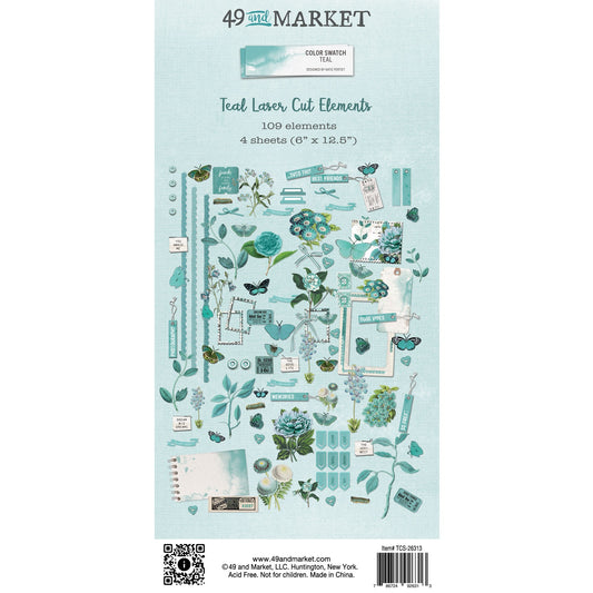 Laser Cut Outs Die Cuts - Color Swatch Teal - 49 and Market