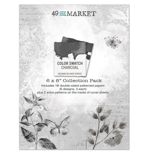 A5 Color Swatch Charcoal Patterned Paper Pack - 49 and Market