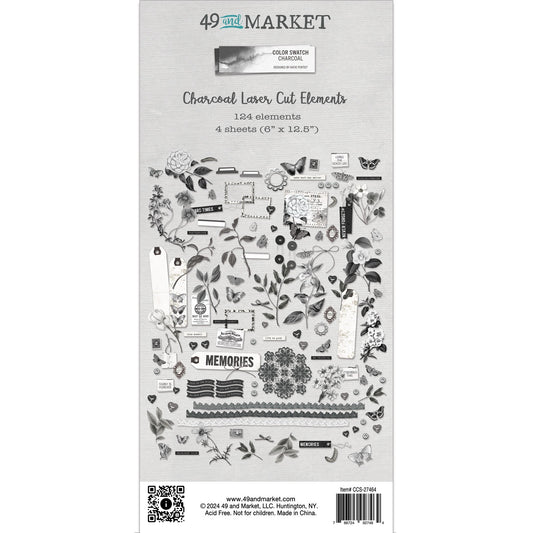 Laser Cut Outs Die Cuts - Color Swatch Charcoal - 49 and Market