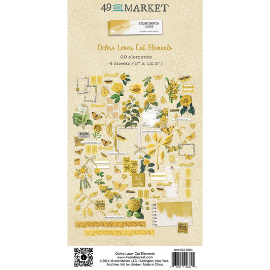 Color Swatch: Ochre Die-Cut Laser Cut Elements - 49 and Market (99 piece pack)