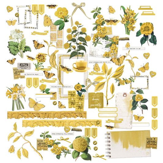 Color Swatch: Ochre Die-Cut Laser Cut Elements - 49 and Market (99 piece pack)