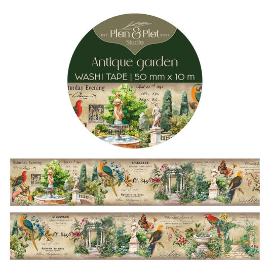Antique Garden Wide Washi Tape Roll (10m long) Plan and Plot Studio-Rachel The Turtle Journal