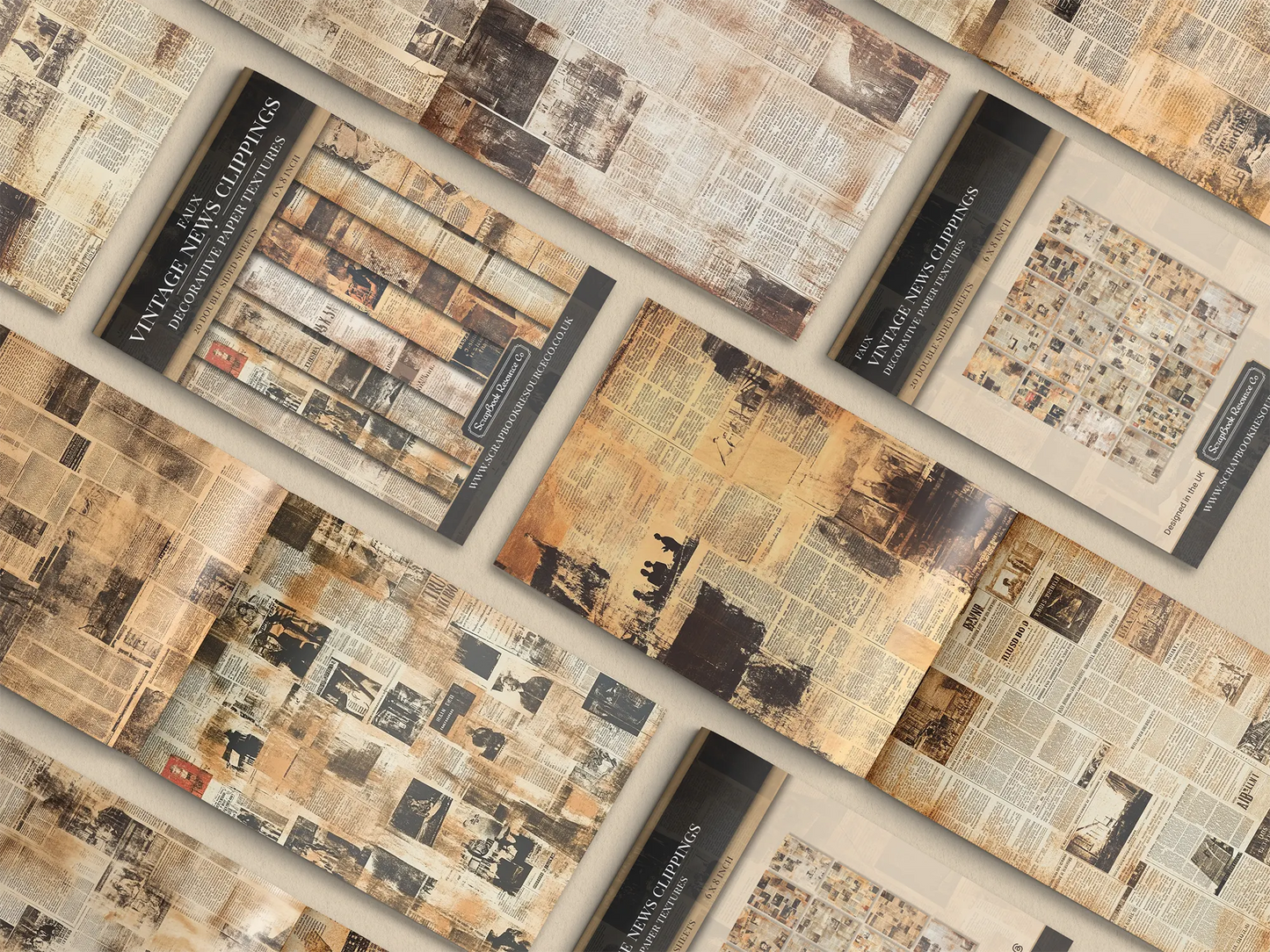 Faux Vintage News Clippings - Scrapbook Resource Co (40 pages)
