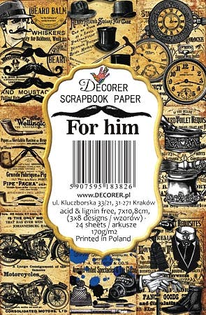 For Him - MINI Scrapbook Paper - from Poland