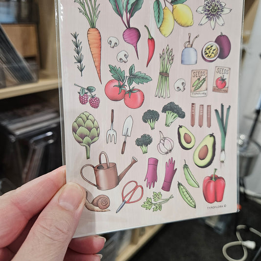 Garden Lovers Sticker Sheet Set - Typoflora (1 sheet)