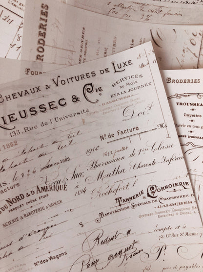 5 x A5 Full Page Stickers - French Ephemera - Chapteries from France