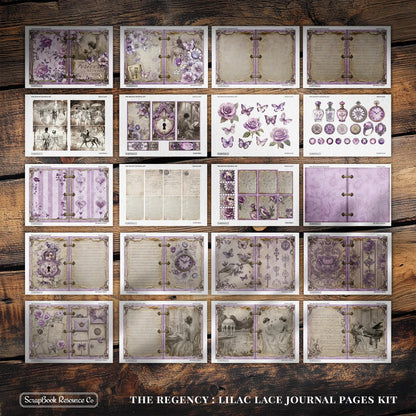 "The Regency Lilac Lace" Junk Journal Kit - Scrapbook Resource Co (Make 30 Pages+)-Rachel The Turtle Journal