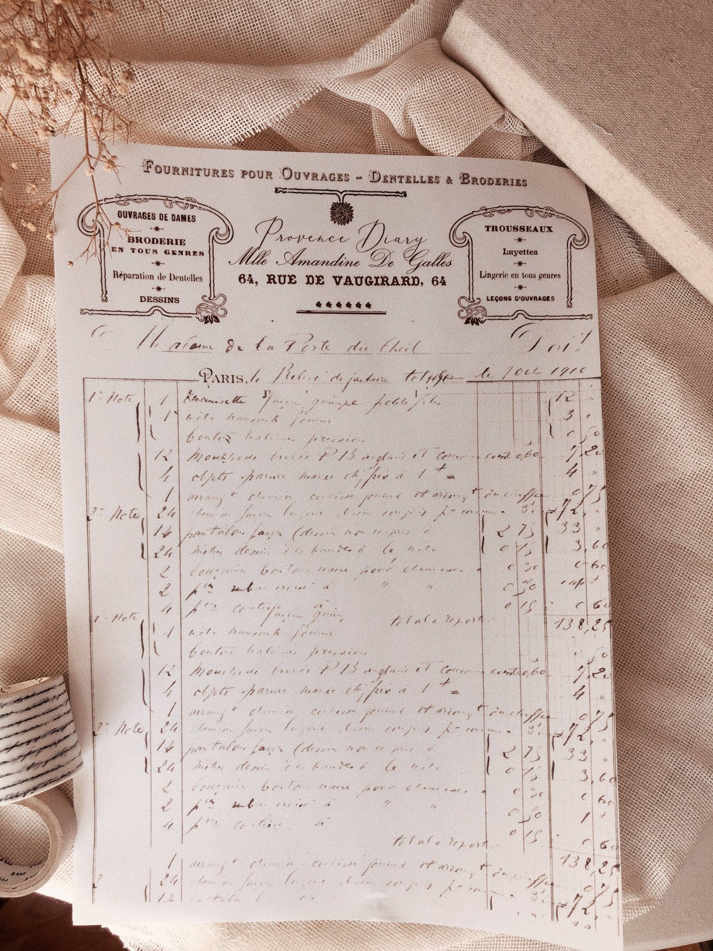 5 x A5 Full Page Stickers - French Ephemera - Chapteries from France
