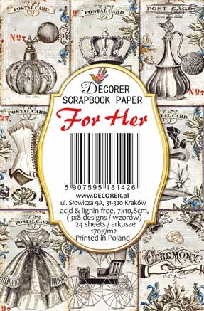 For Her - MINI Scrapbook Paper - from Poland