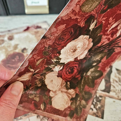 A5 Romance Roses Patterned Paper & Cardstock Pack (12 pack)-A5 Romance Roses Patterned Paper & Cardstock Pack (12 pack) - The Turtle Journal Paper Crafting Scrapbooking Stationery-Rachel The Turtle Journal