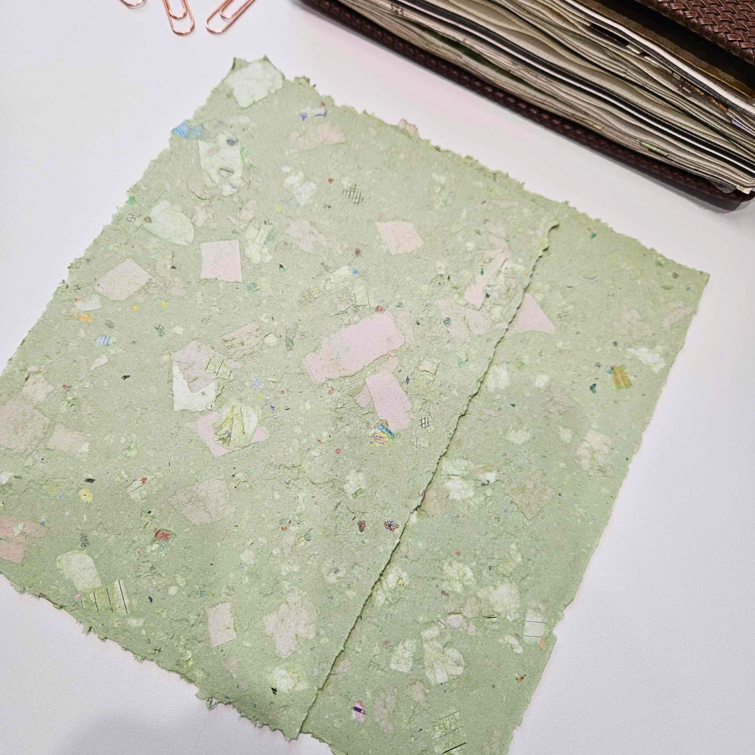 A5 Handmade Recycled Paper – 2 Sheets