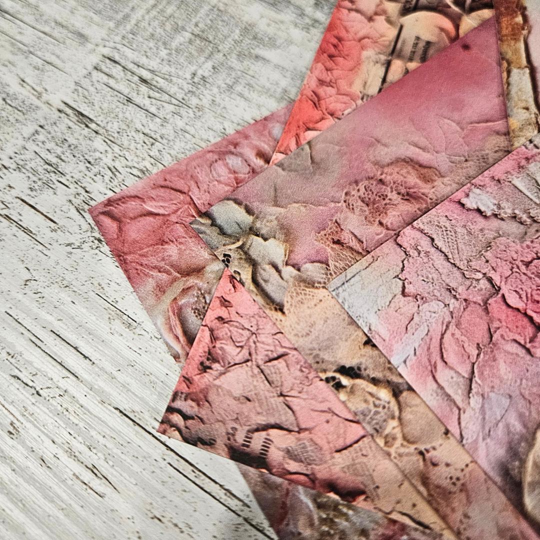 A5 Petaled Pearls Patterned Paper Pack (8 sheets)-A5 Petaled Pearls Patterned Paper Pack (8 sheets) - The Turtle Journal Vintage Inspired Journaling-Rachel The Turtle Journal