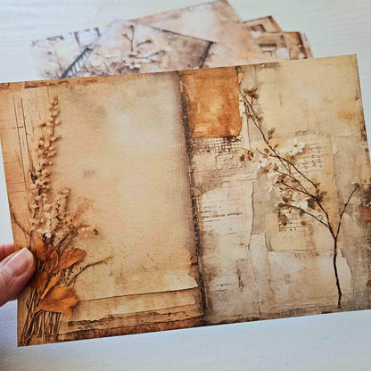 A5 Shabby Chic Pattered Paper Pack (8 sheets)-A5 Shabby Chic Pattered Paper Pack (8 sheets) - The Turtle Journal-Rachel The Turtle Journal