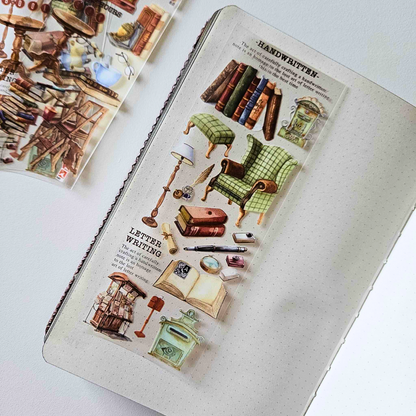 Academia PET Sticker Strips (4 piece) - Book Lovers Collection - Rachel The Turtle Journal -  - Australian Junk Journaling Scrapbooking Supplies