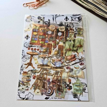 Academia PET Sticker Strips (4 piece) - Book Lovers Collection - Rachel The Turtle Journal -  - Australian Junk Journaling Scrapbooking Supplies