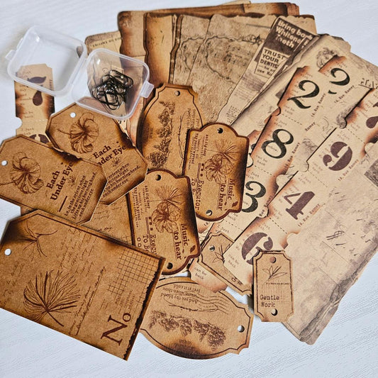 Aged Ephemera Coffee-Dyed Set (25 piece)-Rachel The Turtle Journal