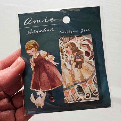 Ami Antique Boy and Girl Stickers - Mind Wave From Japan-Ami Antique Boy and Girl Stickers - Mind Wave From Japan - The Turtle Journal-Rachel The Turtle Journal