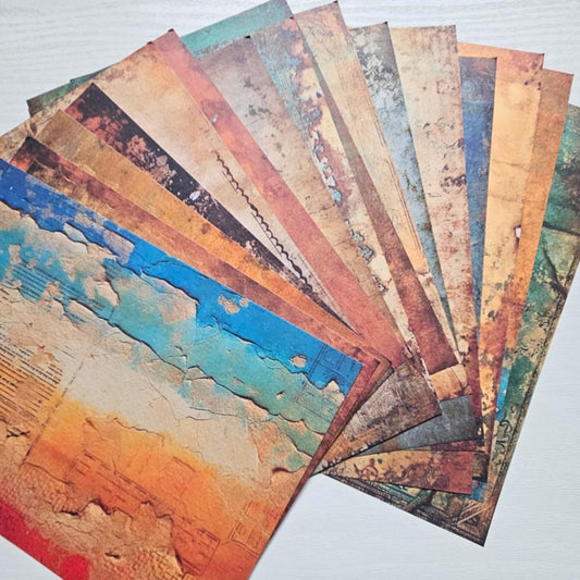 A5 Patterned Paper Pack - Rusty Shed-Background Paper Pack - Rusty Shed Beach Summer Sandy Iron Rustic Outdoor Nature Patterned Papers-Rachel The Turtle Journal