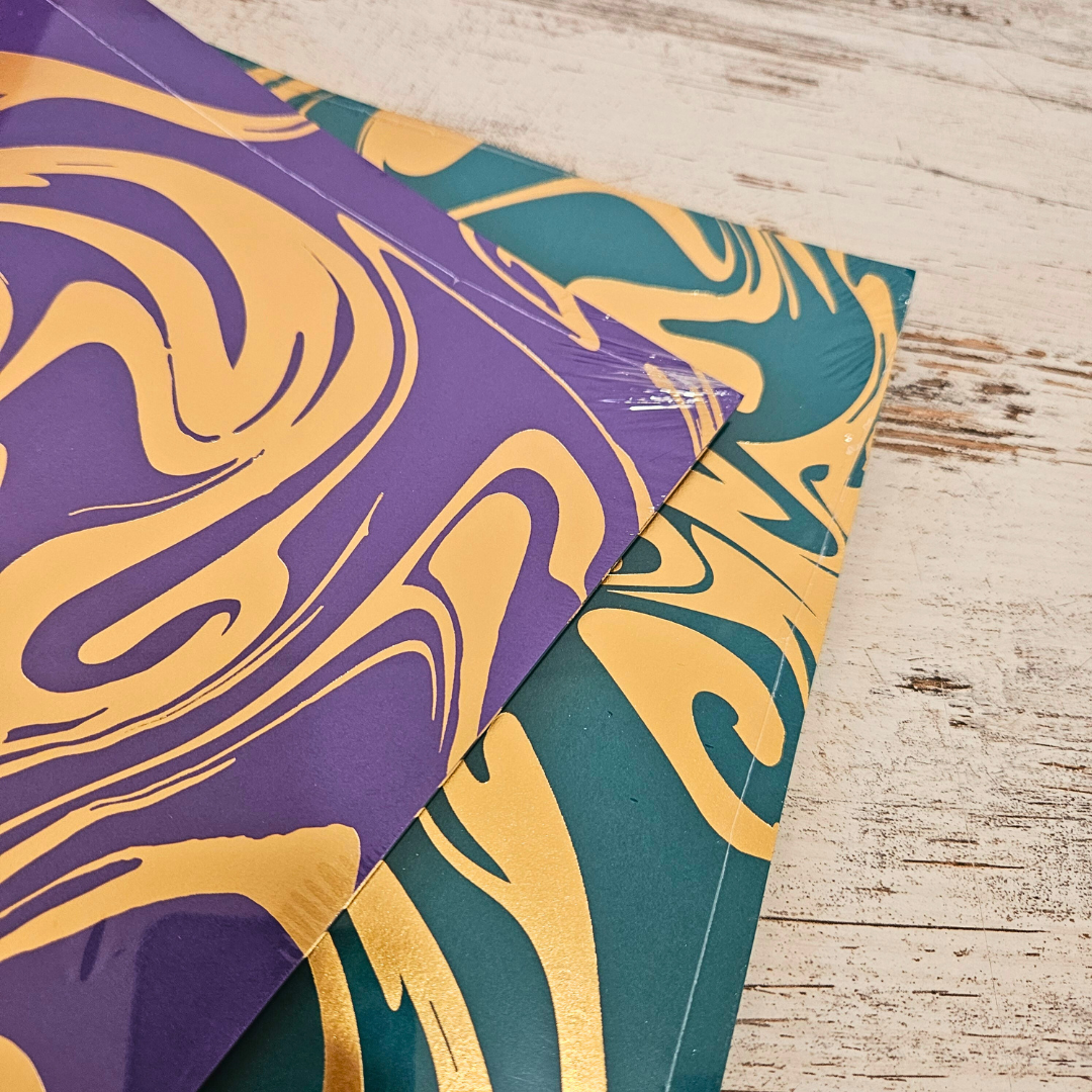 Bazzill Foiled Pattern Marble Cardstock 6 x 6 inch (8 pack)-Rachel The Turtle Journal