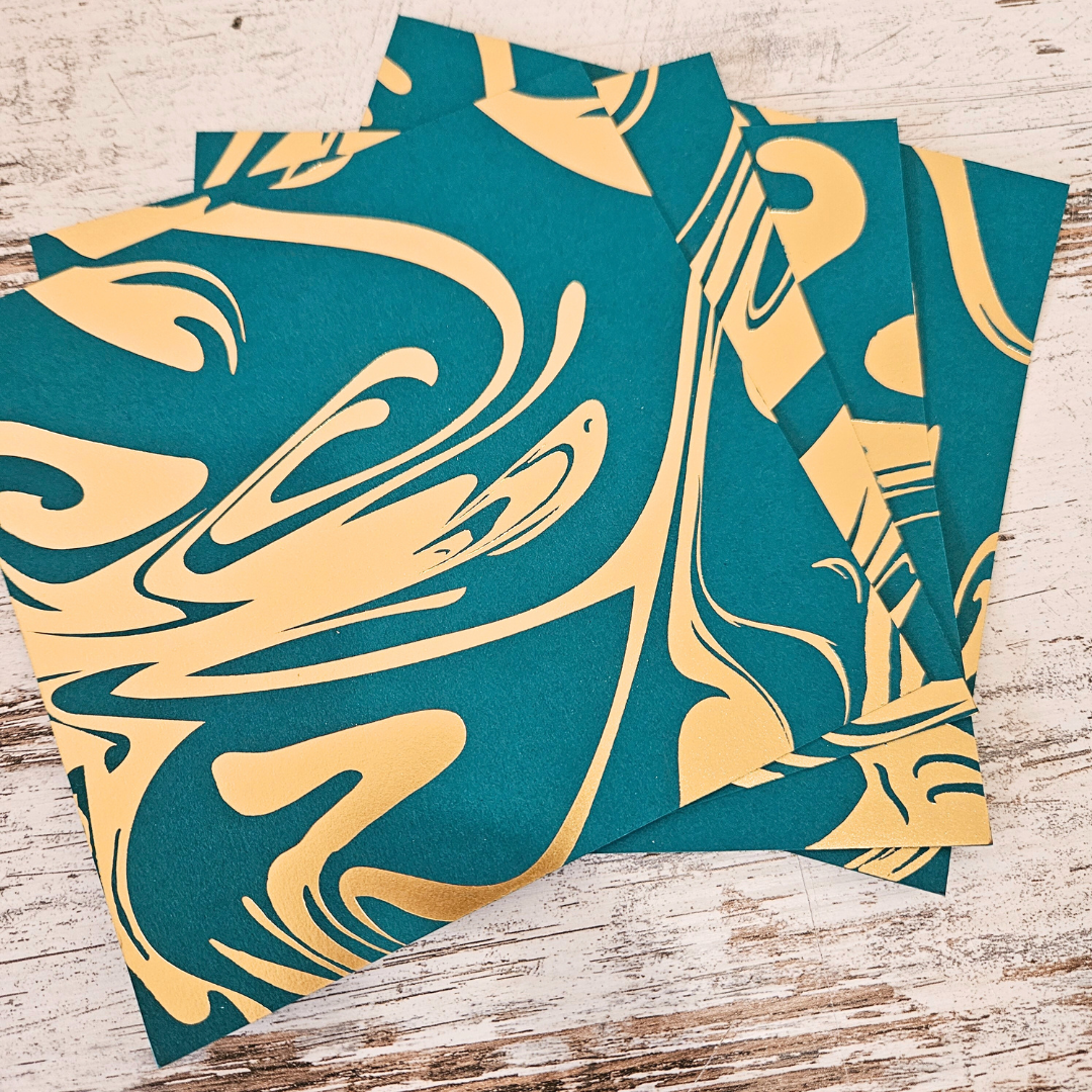 Bazzill Foiled Pattern Marble Cardstock 6 x 6 inch (8 pack)-Rachel The Turtle Journal