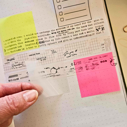 Transparent Square Highlighter Sticky Notes - Book Lovers Collection - Rachel The Turtle Journal -  - Australian Junk Journaling Scrapbooking Supplies