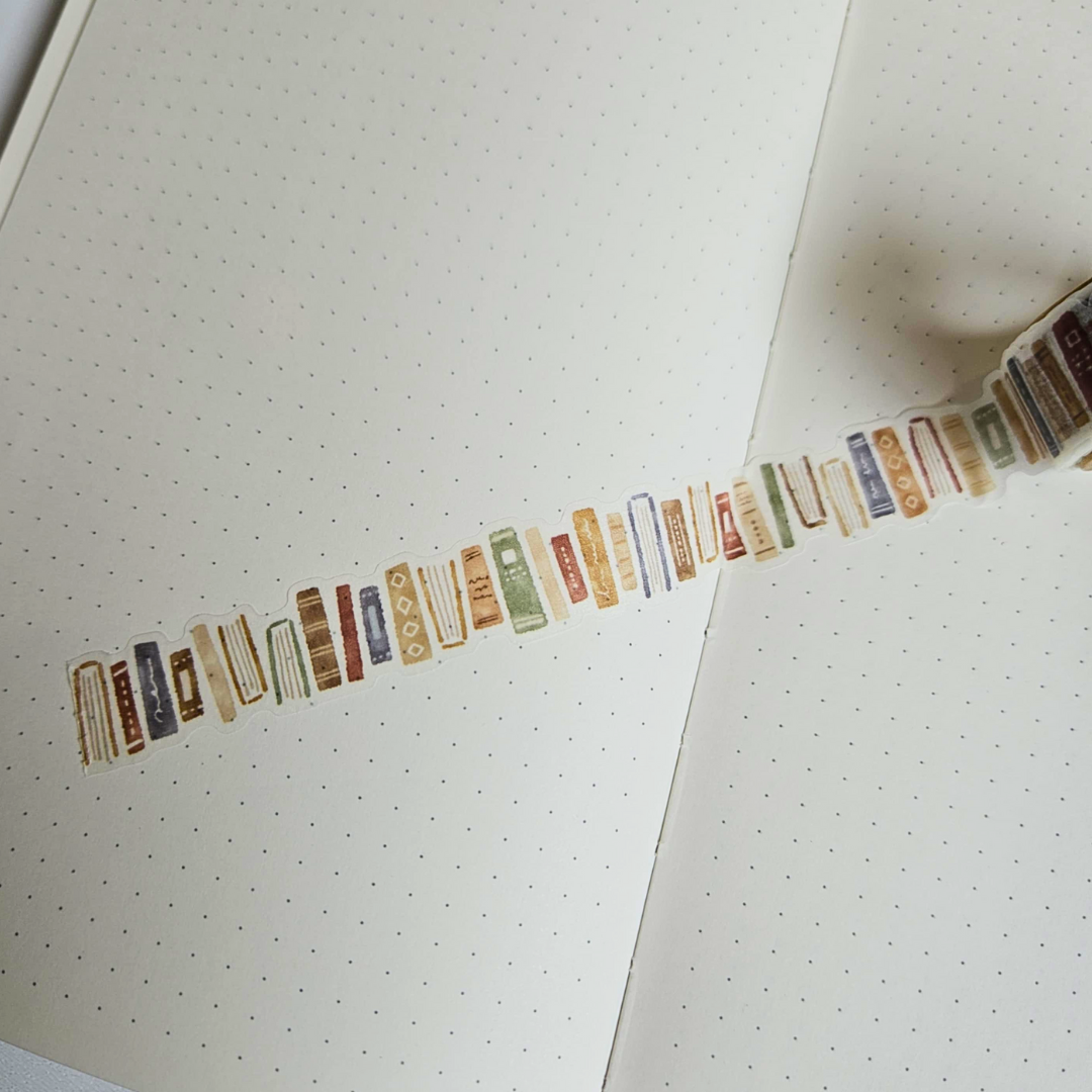 Book Brown Washi Tape (5m roll) - Mind Wave From Japan-Book Brown Washi Tape (5m roll) - Mind Wave From Japan - The Turtle Journal Japanese Stationery-Rachel The Turtle Journal