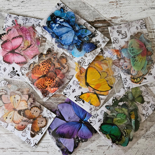 Butterfly Stickers - 20 pieces-Bullet Journal Scrapbooking Stickers Butterfly PET Small Purple Green Orange Monarch-Rachel The Turtle Journal